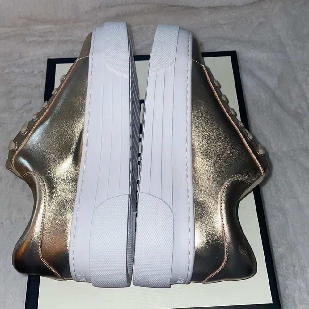 NWT J/SLIDES AMANDA Gold Leather - Picture 12 of 15